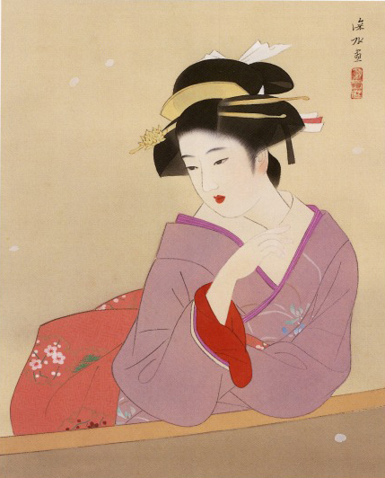 伊東深水「ゆく春」