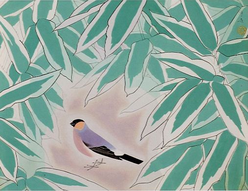 山口蓬春「熊笹と鴦」