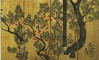 尾形光琳「槇楓図屏風」(東京芸術大学芸術資料館蔵)