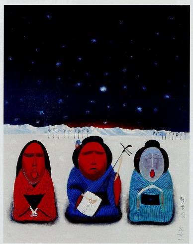斎藤真一「瞽女唄 中頸城の雪」