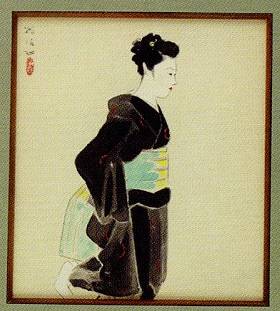 梶原緋佐子「帯を解く女」