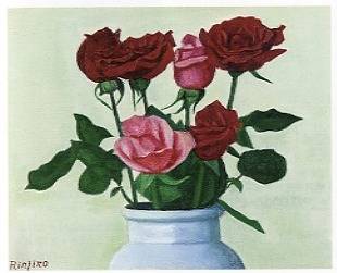 長谷川潾二郎「薔薇」
