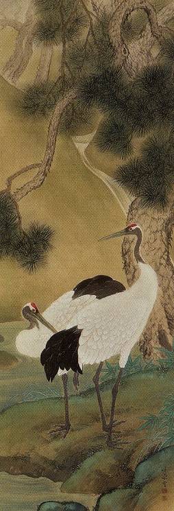 荒木十畝「雙鶴」