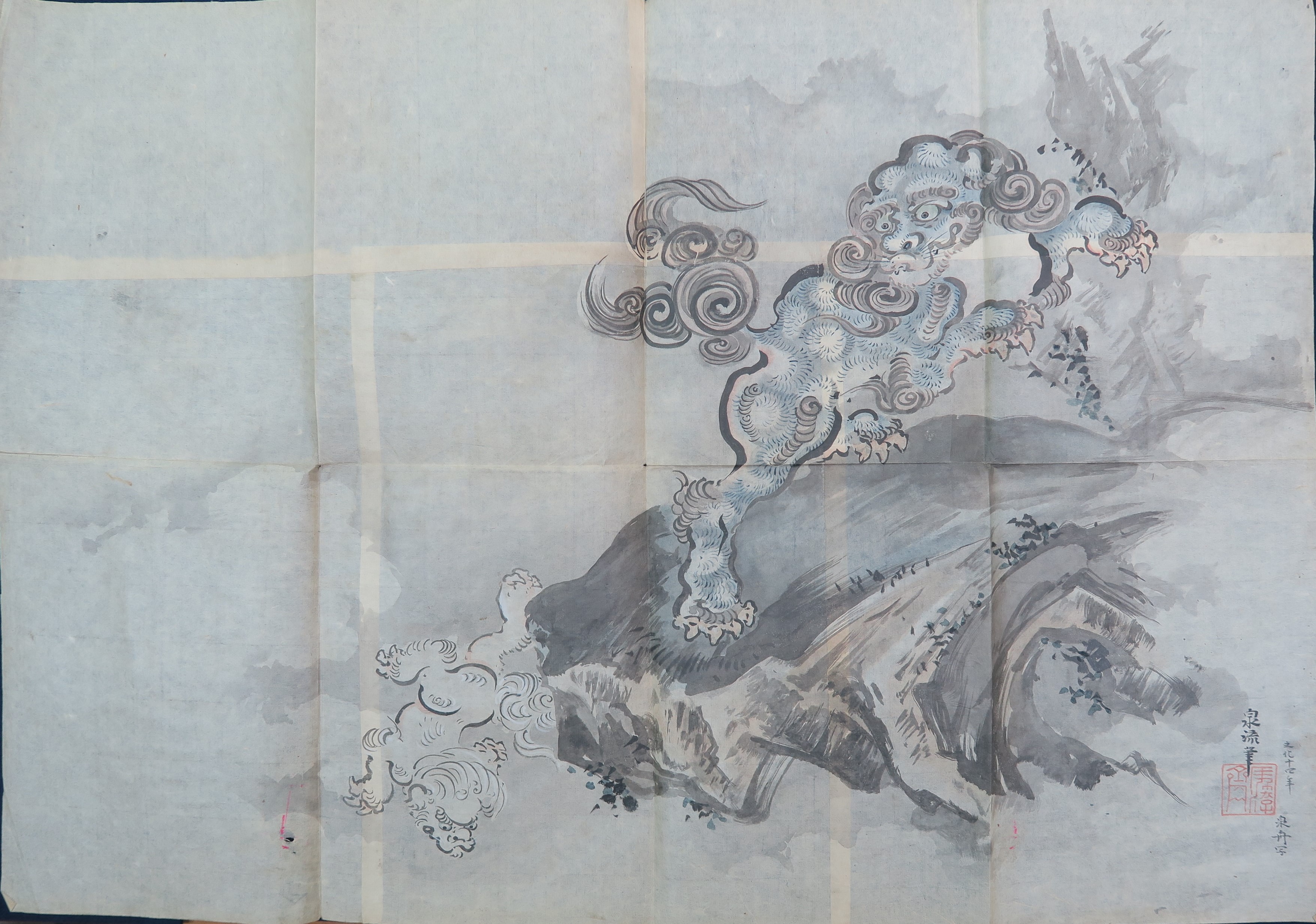 唐獅子之図　下図